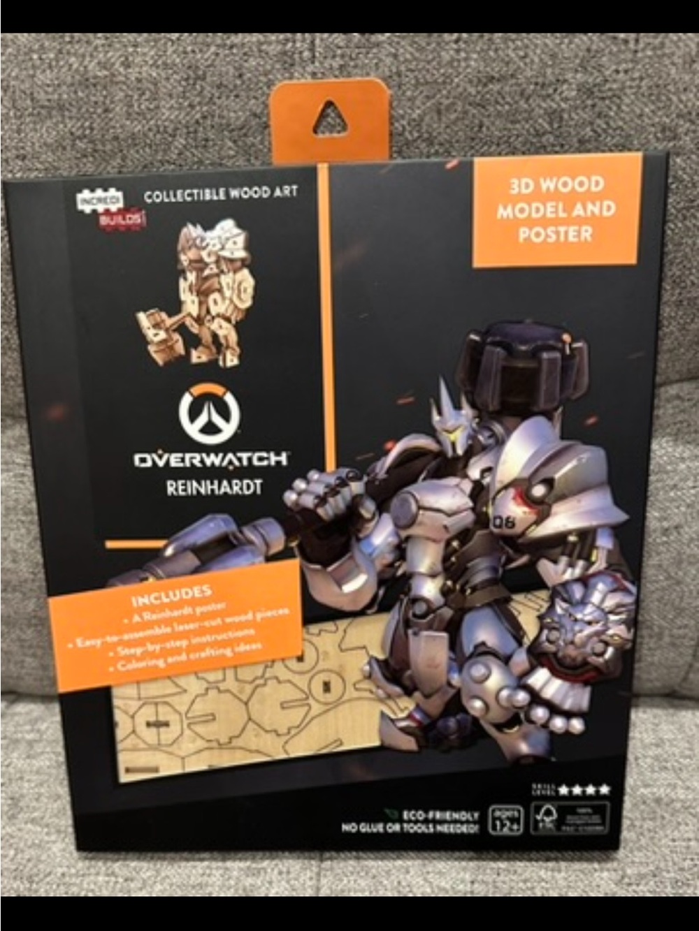 Overwatch Reinhardt 3D Wood Model - Silver & Gray